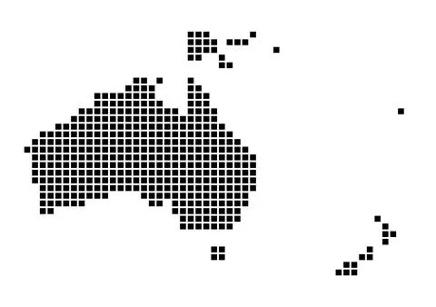 Oceania map. Map of Oceania in dotted style. Borders of the continent fille.. 스톡 일러스트