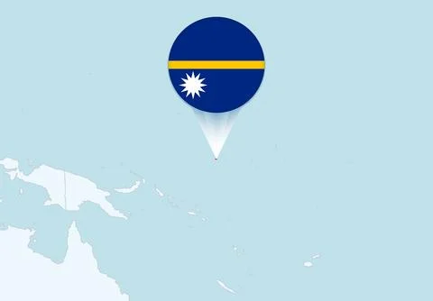 Oceania with selected Nauru map and Nauru flag icon. Ilustração Stock