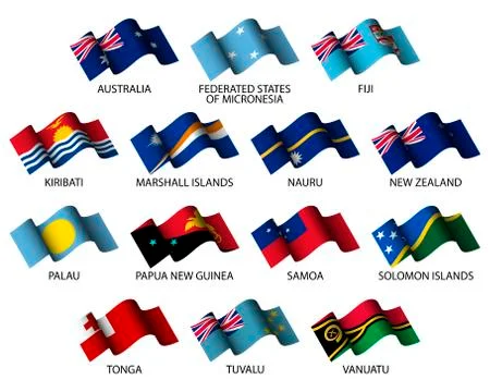 Oceanian flags Stock Illustration