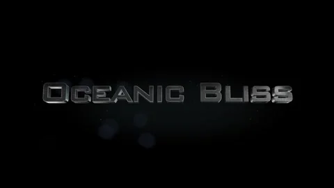 Oceanic Bliss title metal text on black alpha channel background Stock Footage 295888060