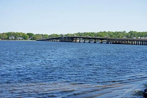 Oceanic Bridge over Navesink River -02 Stock Photos