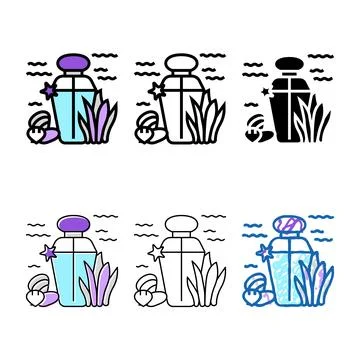 Oceanic clean notes perfume color icon vector Illustration