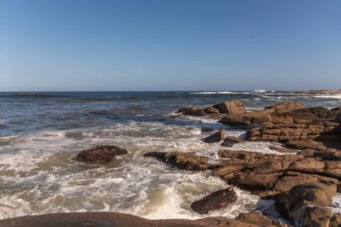 Oceanic coast in eastern Uruguay 스톡 사진