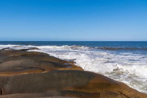 Oceanic coast in eastern Uruguay Stock Photos