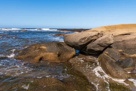 Oceanic coast in eastern Uruguay Stock Photos