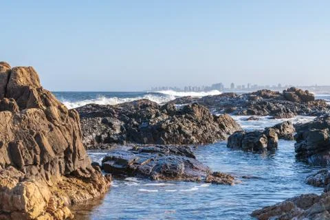 Oceanic coast in eastern Uruguay Stock Photos