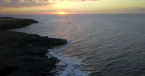 Oceanic drone sunrise Stock Footage 139013818