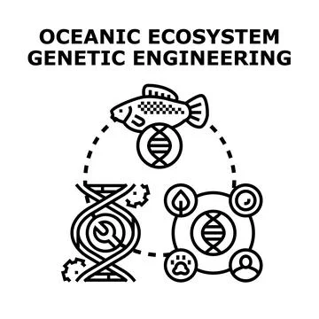 Oceanic ecosystem genetic engineering science concept Stock Illustration
