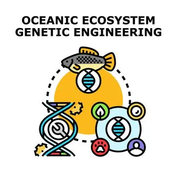 Oceanic ecosystem genetic engineering science concept Stock Illustration