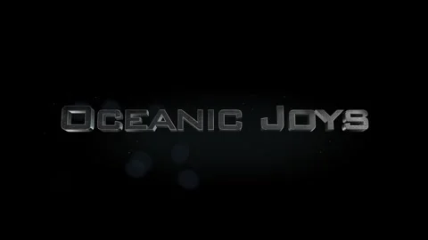 Oceanic Joys title metal text on black alpha channel background Stock Footage 295888112