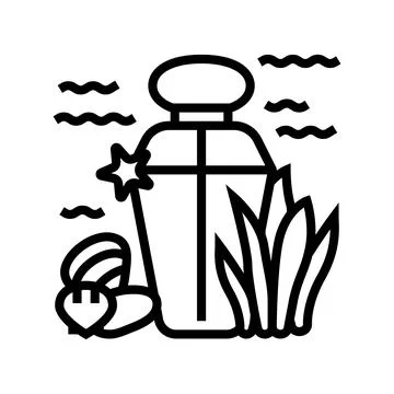 Oceanic notes perfume line icon vector illustration Illustrazione stock