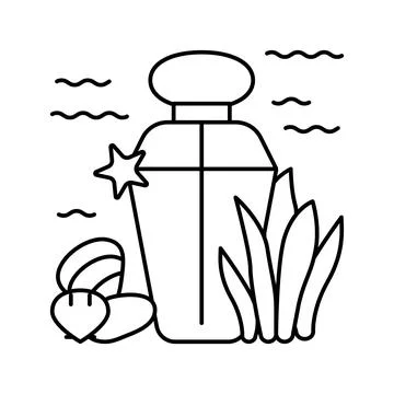 Oceanic notes perfume line icon vector illustration Stock Illustration
