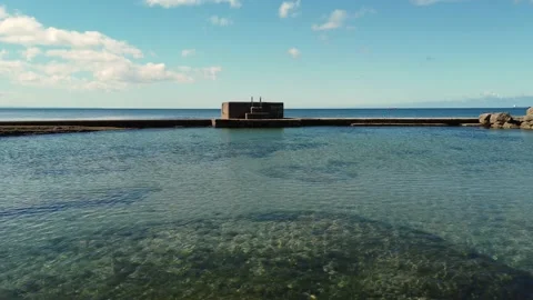Oceanic pool with Crystal clear water Stock Footage 134405316