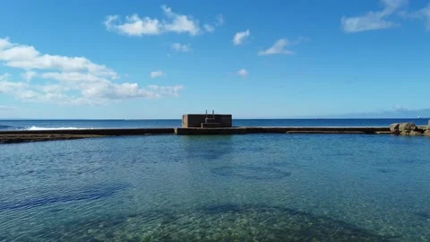Oceanic pool with Crystal clear water Stock Footage 134405322