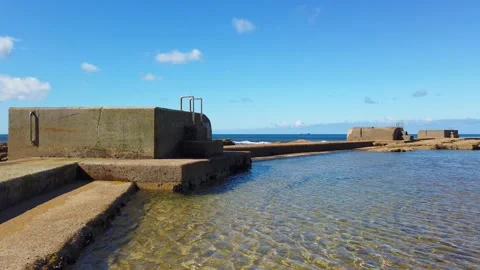 Oceanic pool with Crystal clear water Stock Footage 134405438