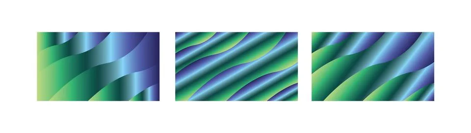 Oceanic Teal Gradient Wave Backgrounds Bundle with Indigo and Turquoise Cur.. Stock Illustration