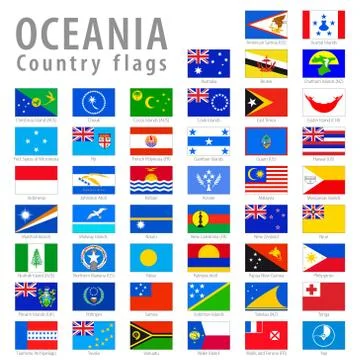 Oceanic Vector National Simple Flags Stock Illustration