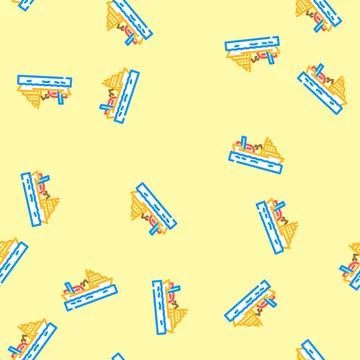Oceanographic research vessel vector seamless pattern Stock Illustration