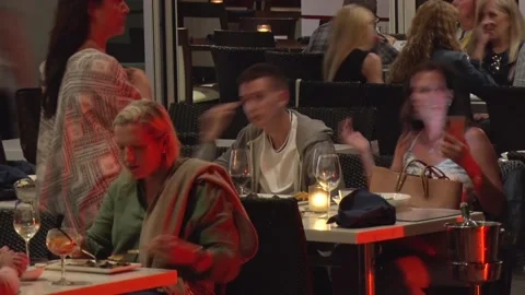 Oceans 234 Customers Video stock 200797090