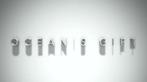 Ocean's gift 3D title animation white text on a white background Stock Footage 298894741