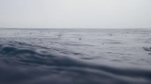 Ocean's horizon with rain drops Video stock 79057859