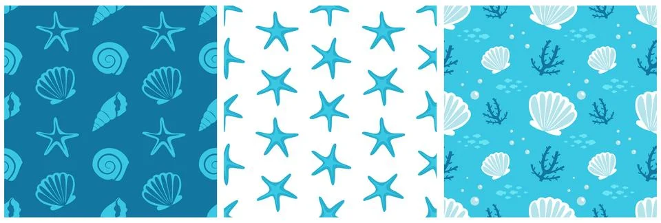 Oceans Seamless Pattern Design Featuring Ocean Decorative Elements in a Car.. Stock Illustration