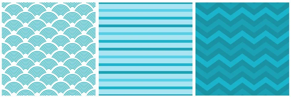 Oceans Seamless Pattern Design Featuring Ocean Decorative Elements in a Car.. Stock Illustration