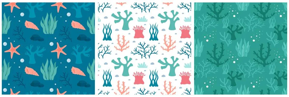 Oceans Seamless Pattern Design Featuring Ocean Decorative Elements in a Car.. Stock Illustration
