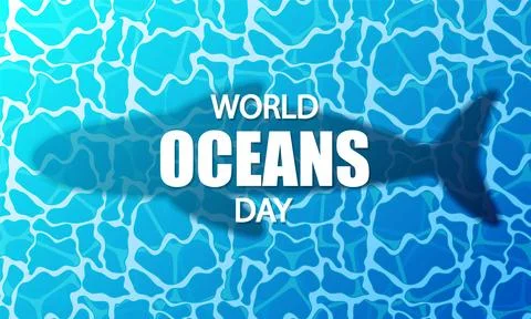 Oceans world day water surface with whale Stock-Illustration