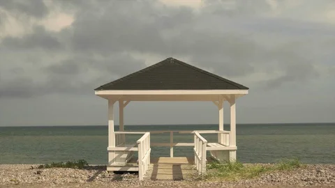 Oceanside Beach Hut. Stock Footage 88196412