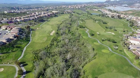 Oceanside, CA - Arrowood Golf Course - Drone Video Video stock 84830616