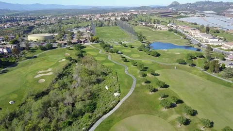 Oceanside, CA - Arrowood Golf Course - Drone Video Video stock 84830622
