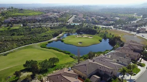 Oceanside, CA - Arrowood Golf Course - Drone Video Video stock 84831677