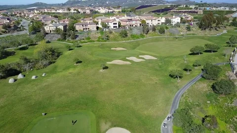 Oceanside, CA - Arrowood Golf Course - Drone Video Video stock 84831875