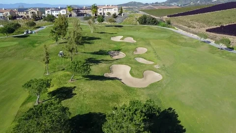 Oceanside, CA - Arrowood Golf Course - Drone Video Video stock 84832064