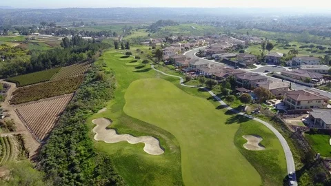 Oceanside, CA - Arrowood Golf Course - Drone Video Video stock 84832316