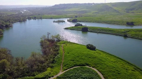 Oceanside, CA - Whelan Lake - Drone Video Video stock 84512289