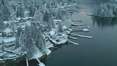 Oceanside community in winter Stock Footage 263931606