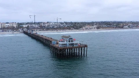 Oceanside Pier Aerial Vídeo Stock 110406374