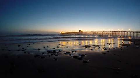 Oceanside Pier at Sunset Stock Footage 38013950
