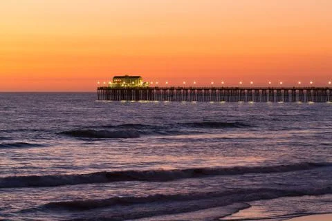 Oceanside Pier at Sunset Stock Photos