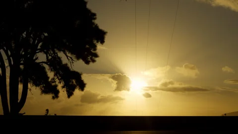 Oceanside sunset with clouds Stock Footage 247072904