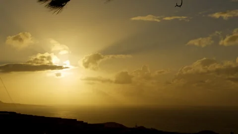 Oceanside sunset with clouds Stock Footage 247074019