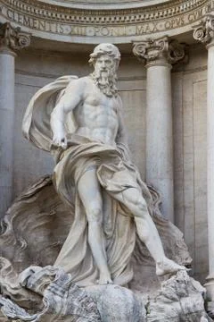 Oceanus in the Fontana di Trevi, Rome, Italy Stock Photos