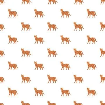 Ocelot cat animal seamless pattern background vector illustration Stock Illustration