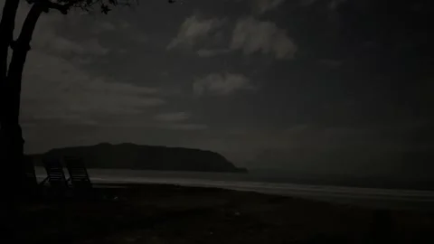Ocenview 00 - Shore 9pm no filters - Moonlight Stock Footage 283148080