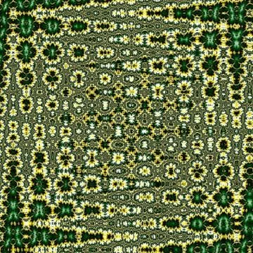 Ocher and green frame abstract mosaic Stock Illustration