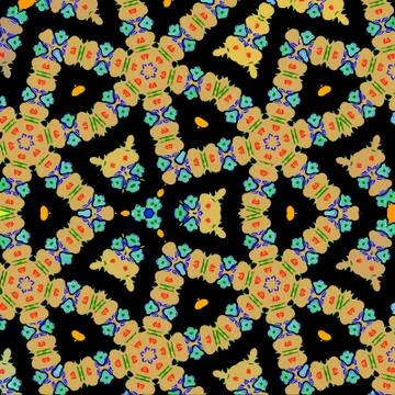 Ocher graffiti triangles continuous pattern Stock Illustration