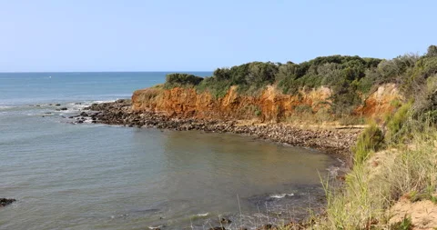 Ochre cliffs of the Cayola point Stock Footage 283069554