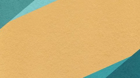 Ochre paper texture background with emerald, teal geometric corners gradien.. Stock Photos